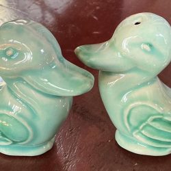 Mid-Century Blue/Green Baby Duck Salt Pepper Shakers – Ceramic 1950s Collectible