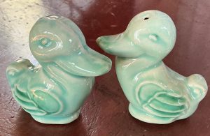 Mid-Century Blue/Green Baby Duck Salt Pepper Shakers – Ceramic 1950s Collectible