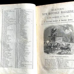 Harper's New Monthly Magazine Vols. 16 AND 17. 12/1857 to 11/1858. Good cond. Pgs/covers intact. Stories, news, illus. 1700+ pp. Free ship.