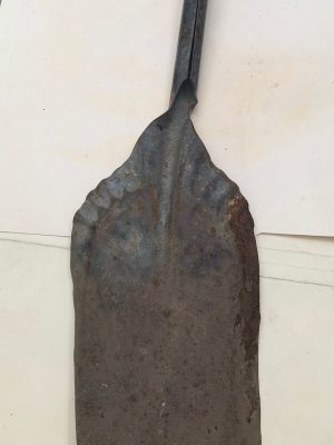 Steel Antique Fireplace Ash Shovel: Rustic Wall Decor.