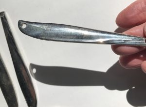 Oneida Ltd. Fishing Lures: Stainless Steel Jig Spoon, Vintage 1950s.