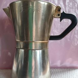 VAMPA Espresso Maker: Burnished Gold Aluminum Stovetop, Vintage. Made in Italy