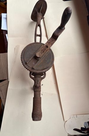 Egg drop hand drill rusted from Miller’s Falls Manufacturing.Antique.Rare.