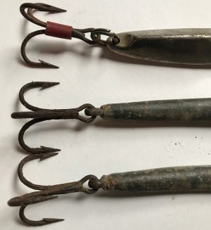 Jigging Lures: 1950s Lead Fishing Lures, Johnson's Lujon Forged Lures. Free shipping.