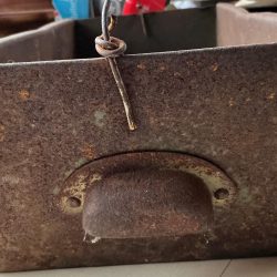 Metal Storage Box Open Top rusted vintage