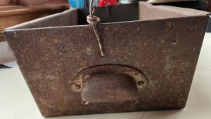 Metal Storage Box Open Top rusted vintage