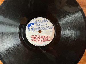 Ballads for Little Buckaroos. Vinyl 78 rpm. 1940’s. Cowboy songs for kids. Steve Barry. Good/fair. Belonged to my 86 year old grandpa. Rare.