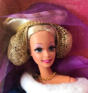 Barbie Medieval Lady Doll, Rooted Eyelashes, Long Braided Hair, Royal Blue Gown