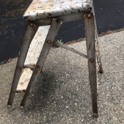 Stepstool, metal. Vintage 1940’s. Useful and well-used.