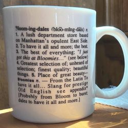 Bloomingdale’s Dictionary Coffee Mug – NYC 1990s Department Store Definitions