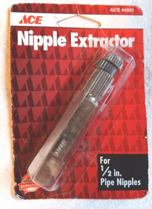 Extractor for 1/2 inch pipe nipples. Ace Hardware #44501. Package never opened. 1996.
